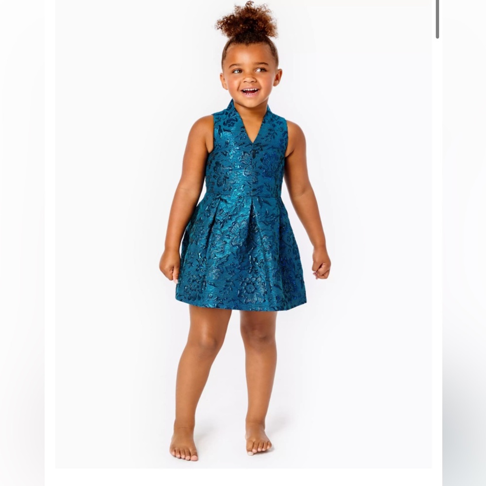 Lilly Pulitzer Mini Tanlee Dress - Teal Bay Blooming Brocade